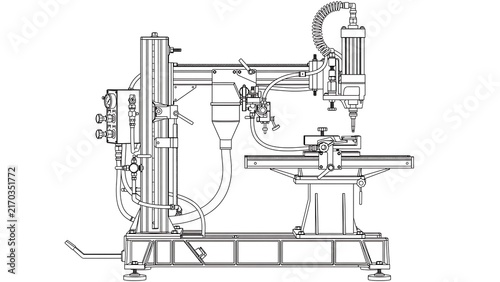 Obraz na płótnie Industrial CNC machine tool white background.