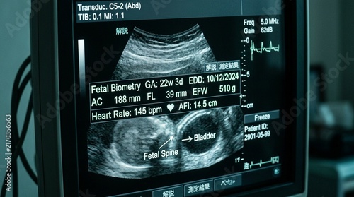 Ultrasound Image Being Explained through Translation during a Prenatal Consultation