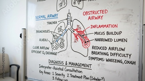 Whiteboard Diagram Being Used to Support an Interpreter-Assisted Consultation