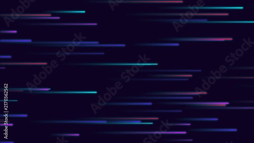 Abstract Background with Horizontal Motion Blur Lines in Neon Gradient Colors