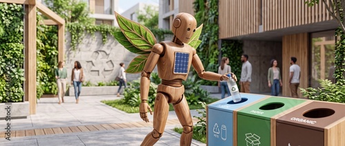 Eco Friendly Recycling Robot with Solar Power and Waste Sorting