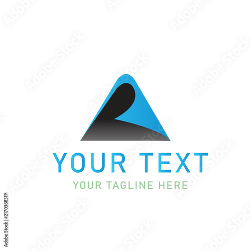 Modern Business Logo Design Template With Abstract Letter Two Symbol In Blue And Black Colors