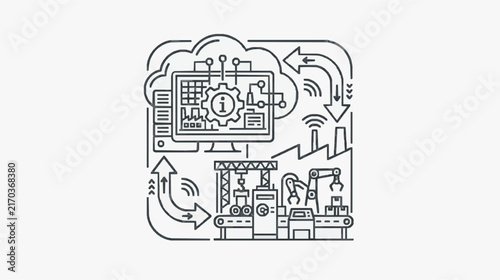 Modern Industry 4 0 Concept with Smart Factory and Cloud Integration