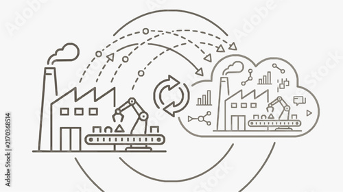 Industrial IoT and Smart Factory Concept with Cloud Integration and Automation