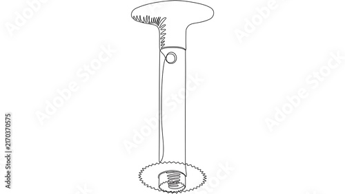 Isolated ceiling hook on white background.