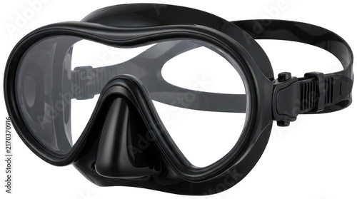 Obraz na płótnie Black professional scuba diving mask with silicone strap.