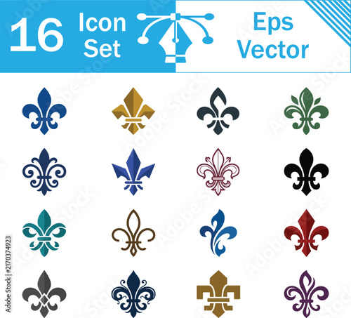 Set of 16 colorful vector icons featuring wooden clogs and traditional footwear