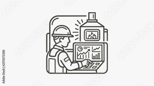 Industrial Worker Monitoring Energy Efficiency with Smart Technology Dashboard