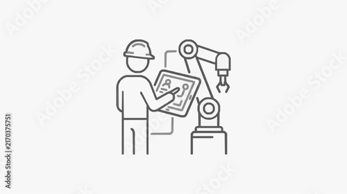 Industrial Automation Worker Monitoring Robotics System with Digital Interface
