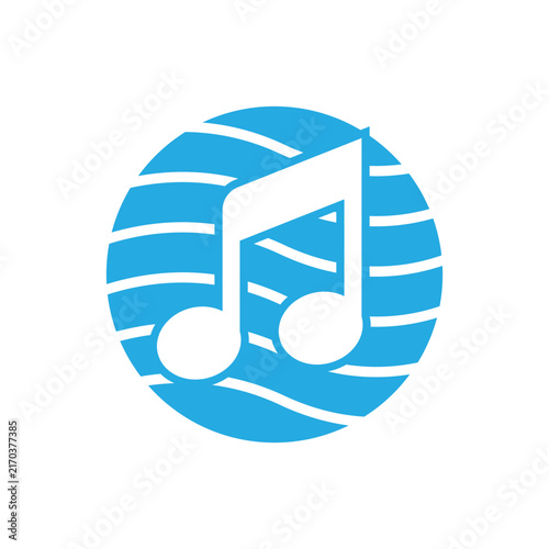 Abstract Musical Globe Icon Design