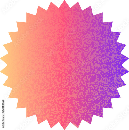Round Seal Badge Grainy Gradient Shape with Soft Modern Texture