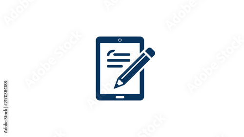 Digital Note Taking And Writing Icon On Tablet Screen
