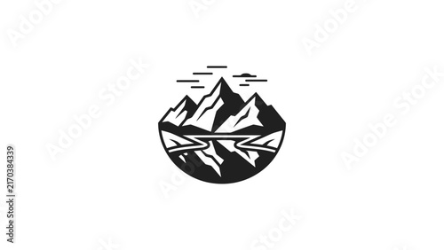 Mountain Landscape Reflection Icon