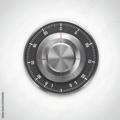 Metallic combination lock dial with colored indicators