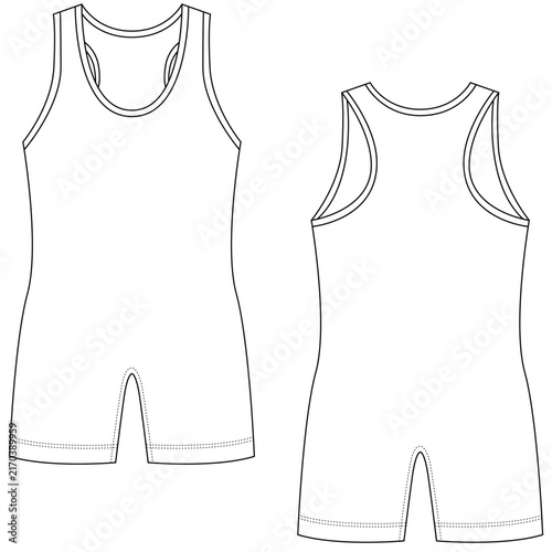 Wrestling singlet vector illustration. wrestling uniform