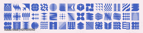Abstract geometry shapes, logo designs, vector elements. Modern brutalist ico...