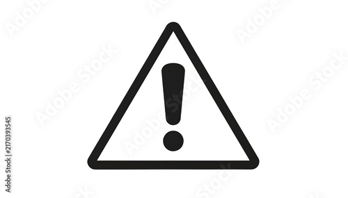 Yellow triangular warning sign with black exclamation mark indicating caution or danger.