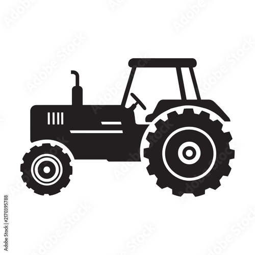 Agricultural tractor vehicle icon vector graphic symbol with farm tractor farming machine agriculture icon farm equipment rural machine black silhouette agriculture countryside cultivation