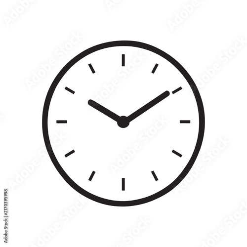 Minimalist black wall clock silhouette icon with hands black and white background schedule measurement duration deadline business management planning organization calendar lifestyle