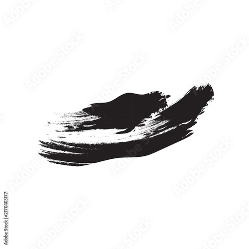 black brush stroke illustration forming a stylized lightning bolt or abstract energetic symbol