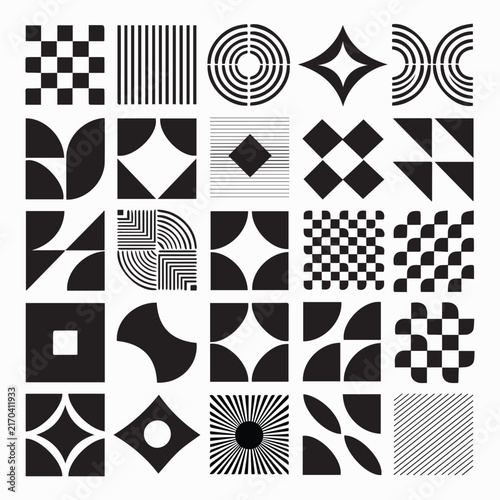 set of seamless geometric patterns