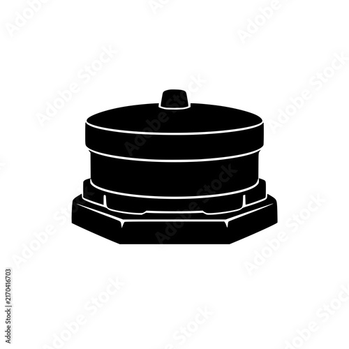 Black industrial smoke stack icon isolated on white background 