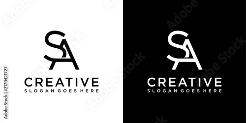 SA or AS initial letter logo design vector concept