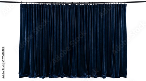 Dark Blue Velvet Stage Curtain Background.