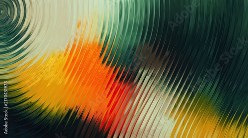 Abstract colorful wavy texture background with blurred green orange yellow shapes and modern fluid pattern design