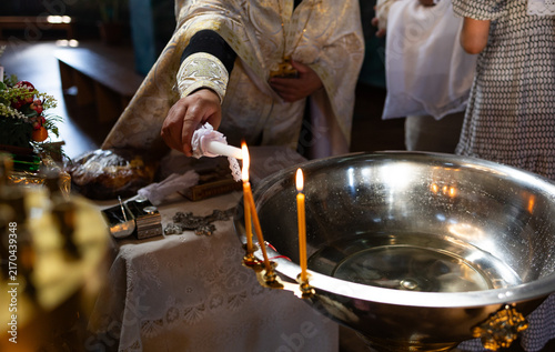 Obraz na plátně the Orthodox rite of infant baptism