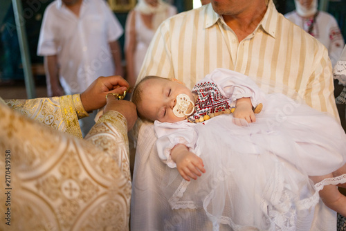 Obraz na plátne the Orthodox rite of infant baptism