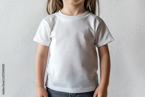 Girl in White T-Shirt Mockup for Apparel Branding.