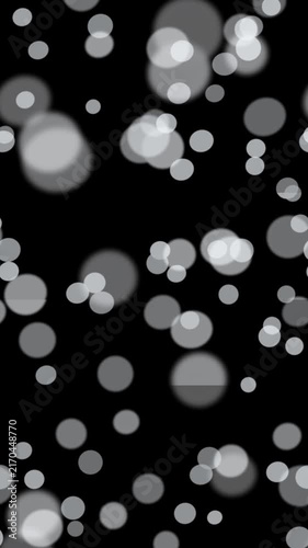 Abstract white circles on black background. 2d animation