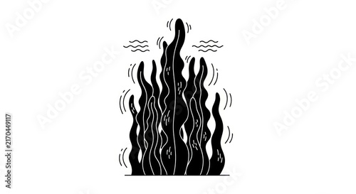Canvas Print Black flame graphic illustration design element.