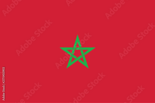 Nationall flag of Morocco. Vector illustration

