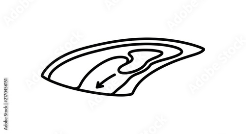 Obraz na plátně Simple line drawing of abstract shape.