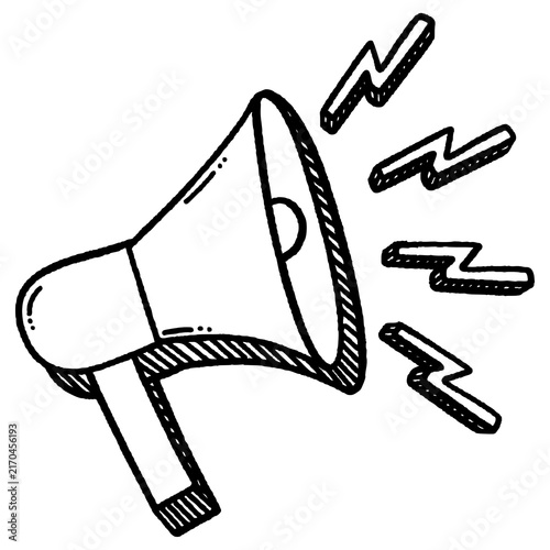 Black Friday Announcement Megaphone Hand-Drawn Illustration