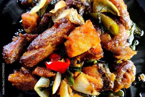 Stir-Fried Sea Bass with Chinese Celery