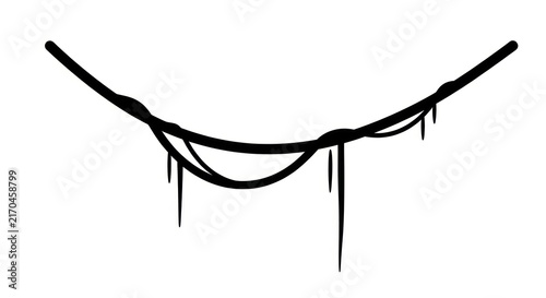 фотографія Black cord tangled messy knot.