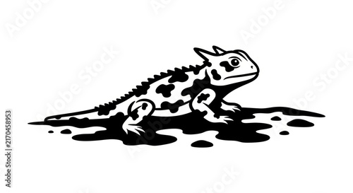 Фотография Chameleon changing color on surface.