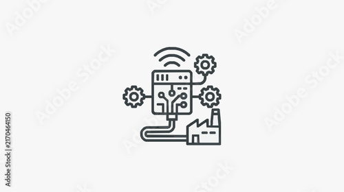 Modern Industrial IoT Network Server with Smart Factory Automation Concept