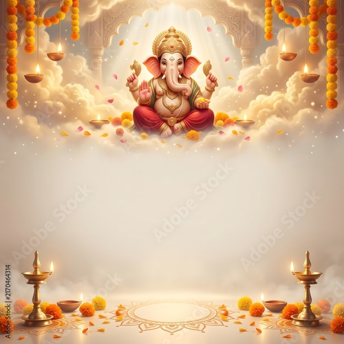 Lord ganesha background for ganesh chaturthi festival celebration template