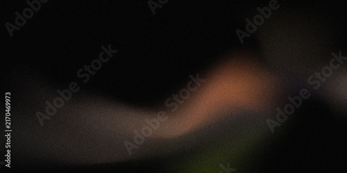 Cuadro en lienzo Dark abstract background with soft orange glow, green gradient light and blurred