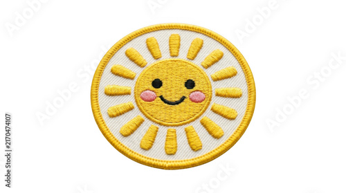 Fotografía Smiling happy sun with rays icon isolated on transparent background