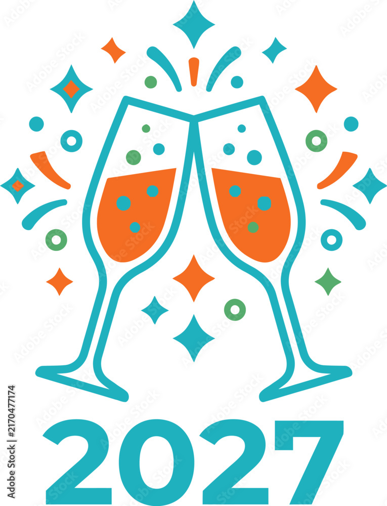 Obraz premium Celebration Event 2027 Festive Cheers Icon