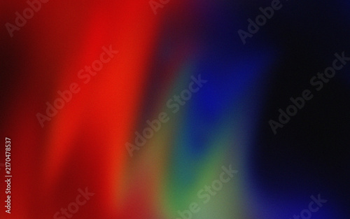 Abstract colorful gradient background with soft red blue and green light flares and grainy texture effect