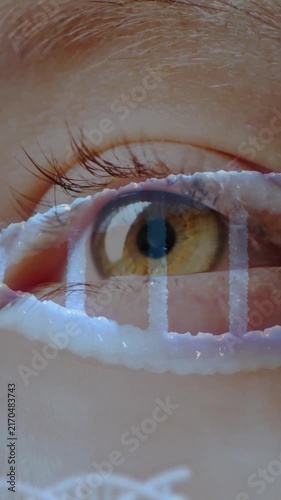 Animating DNA strand over close-up of human eye, focusing on genetic science