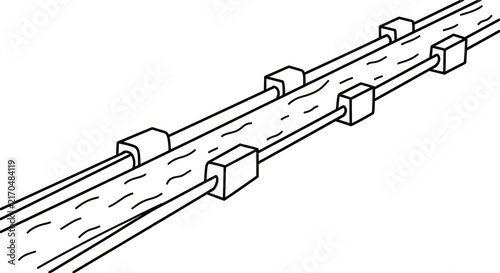 Foto Railway tracks with sleepers and rails.