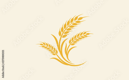 Golden Wheat Stalks Vector Illustration