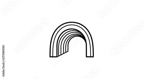 Fotografie Simple black line art rainbow symbol.